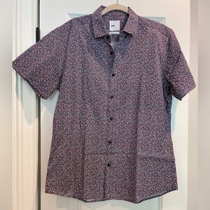 YD Men's Short Sleeve Floral Shirt L
